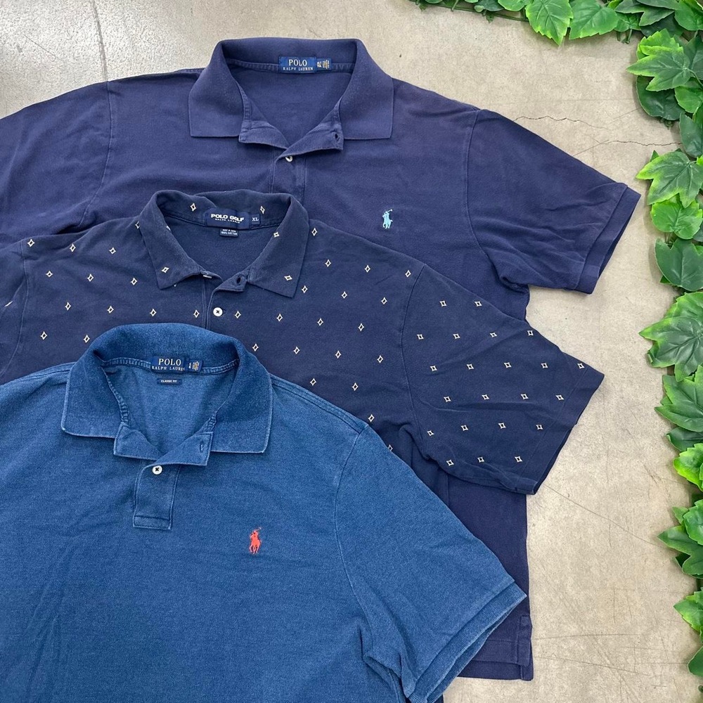 3 Ralph Lauren Navy Blue Polo Shirt Bundle